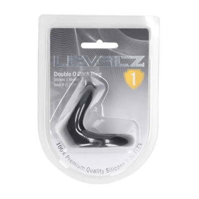 Double O Silicone Cockring - M - Black - 1 2