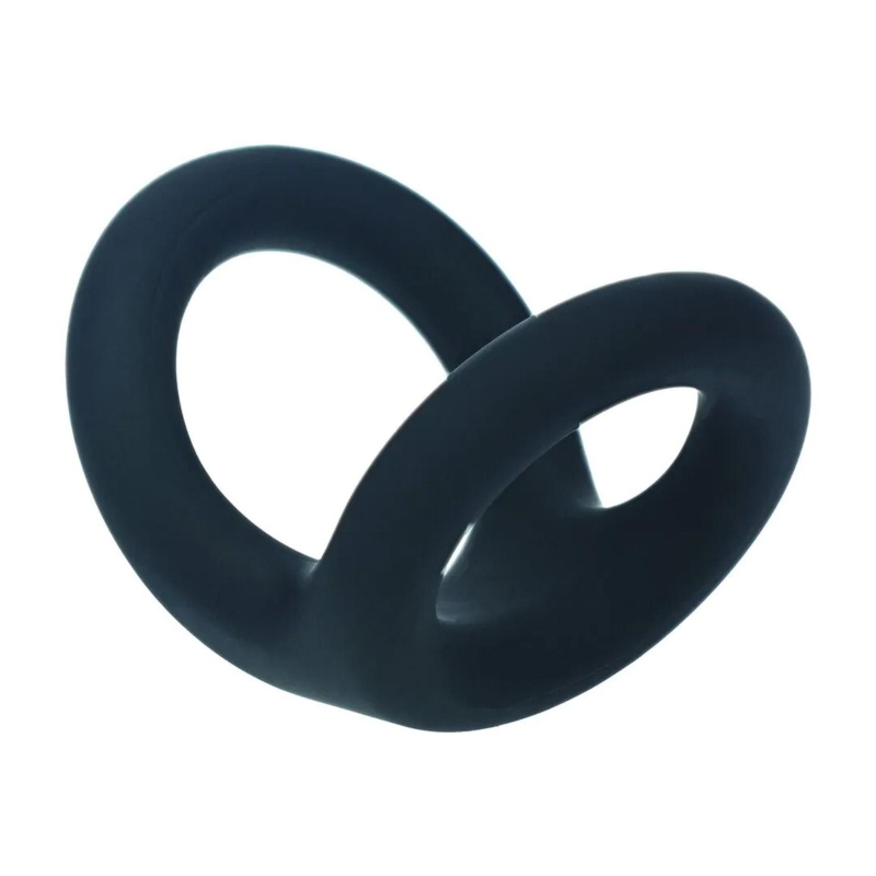 Double O Silicone Cockring - M - Black - 5
