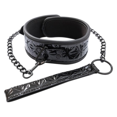 Collar with detachable leash - 1