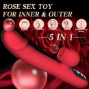 Silicone Vibrator 7 Powerful Modes - Licking, 7 ThrustingHeating, Red - 7