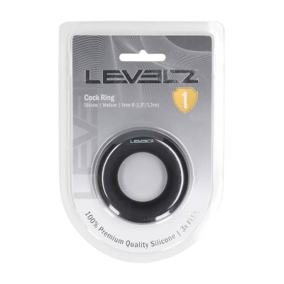 Liquid Silicone Cockring - M - Black - 1 2