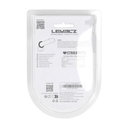Liquid Silicone Cockring - M - Black - 3