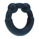 Metal and Silicone Cockring - Black - 3