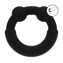 Metal and Silicone Cockring - Black - 7