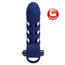 Wibrujący pierścień nasadowy Powerful Ring - 10 funkcji, silikon medyczny (śr. 4 cm) - 2
