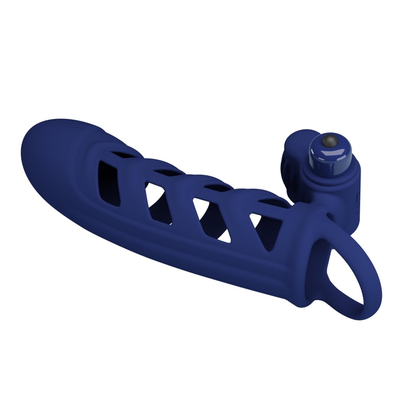 Wibrujący pierścień nasadowy Powerful Ring - 10 funkcji, silikon medyczny (śr. 4 cm) - 5