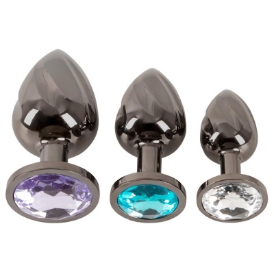 ANOS Metal Butt Plug Set Diamo - 1 2