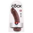 King Cock 8" Cock Brown – Realistyczne Dildo z Przyssawką i Uprzężą Strap-on, 21,5 cm - 1