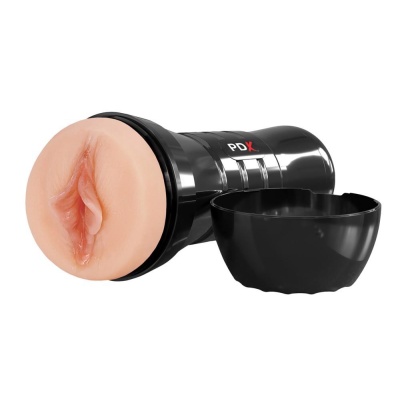 Masturbator PDX Extreme Wet Pussies Super Luscious Lips XXL — samonawilżający materiał Fanta-Flesh z regulacją podciśnienia, 26 - 1 2