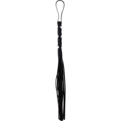 Short Studded Flogger Whip Black - 1 2