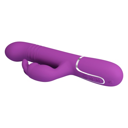 Wibrator króliczek Coale Purple - podwójne silniki, 7 wibracji, 4 rotacje, 4 tryby wypychania, silikon, opak. 290 × 105 × 65 mm - 7
