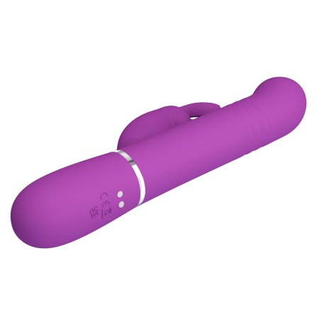 Wibrator króliczek Coale Purple - podwójne silniki, 7 wibracji, 4 rotacje, 4 tryby wypychania, silikon, opak. 290 × 105 × 65 mm - 8