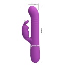 Wibrator króliczek Coale Purple - podwójne silniki, 7 wibracji, 4 rotacje, 4 tryby wypychania, silikon, opak. 290 × 105 × 65 mm - 9