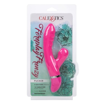 Wibrator dwustymulacyjny Foreplay Frenzy Pucker z funkcjami ssania i wibracji 21 cm - 1 2