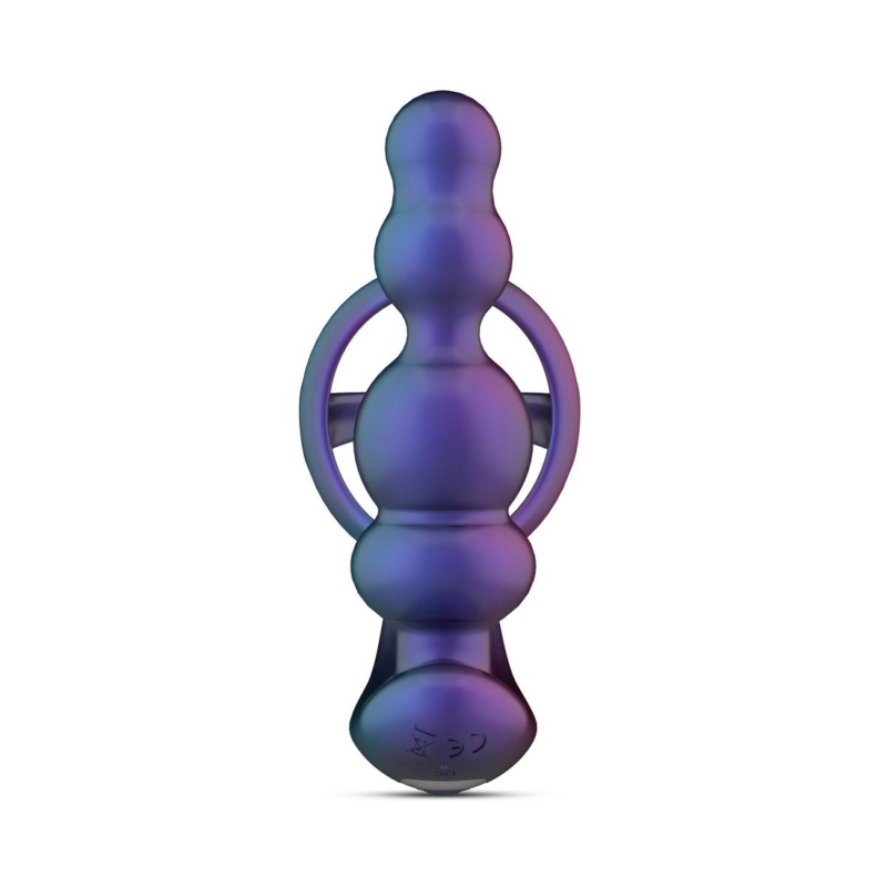 Korek analny z pierścieniem erekcyjnym Stellar Force - wibrująco-rotujący, 10 cm, Ø 3,4 cm - 4