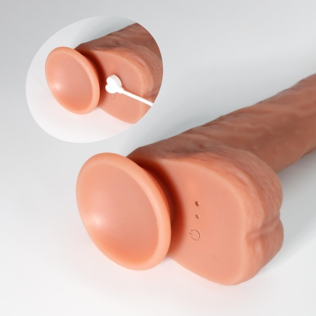 Wibrator Inviktus Vibe 8,5 z płynnego silikonu – ruch posuwisty i rotacja, 22 cm - 6