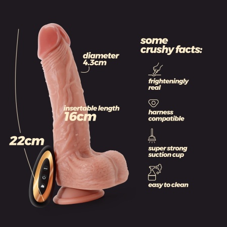 Wibrator Inviktus Vibe 8,5 z płynnego silikonu – ruch posuwisty i rotacja, 22 cm - 10