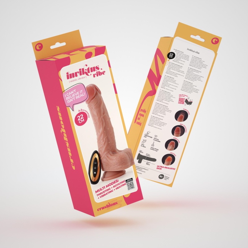 Wibrator Inviktus Vibe 8,5 z płynnego silikonu – ruch posuwisty i rotacja, 22 cm - 11
