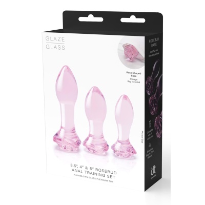 GLAZE GLASS ROSEBUD ANAL TRANING SET - 1