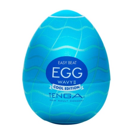 Egg Wavy II Cool - zestaw sześciu jednorazowych masturbatorów z chłodzącym lubrykantem mentolowym, długość 7 cm - 2