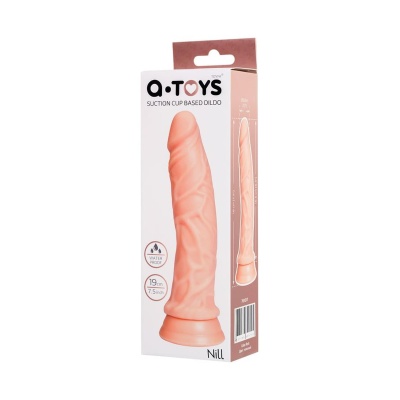 Realistyczne dildo A-TOYS Nill TPE z przyssawką i żebrowanym trzonem, 16,5 cm - 1