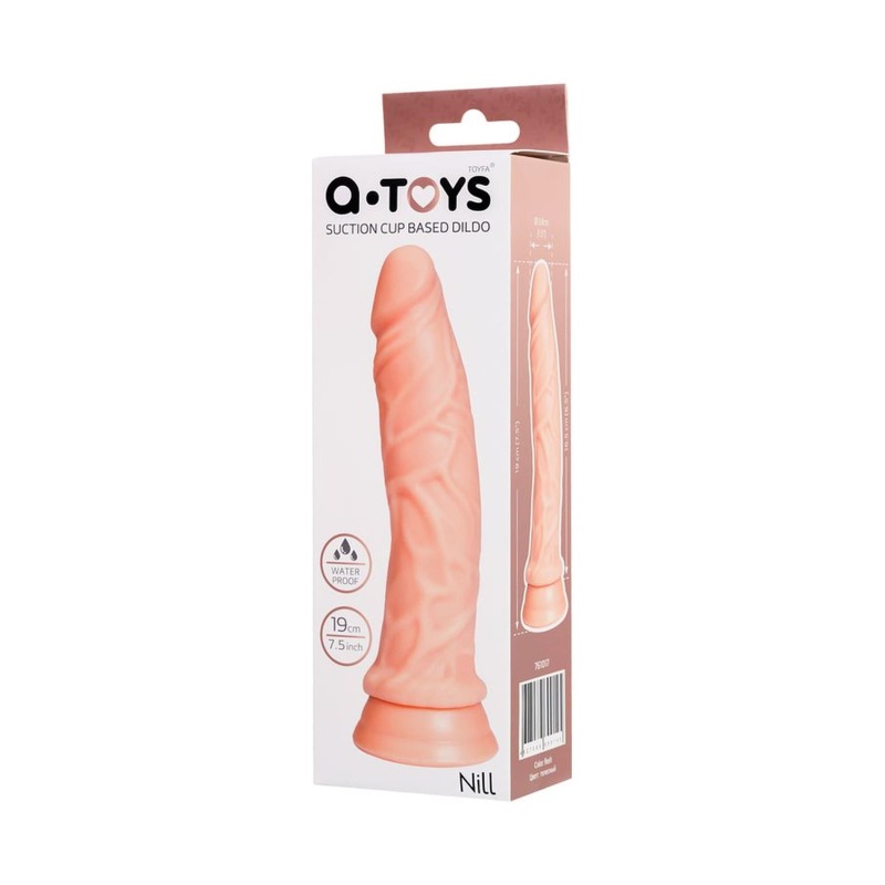 Realistyczne dildo A-TOYS Nill TPE z przyssawką i żebrowanym trzonem, 16,5 cm - 1