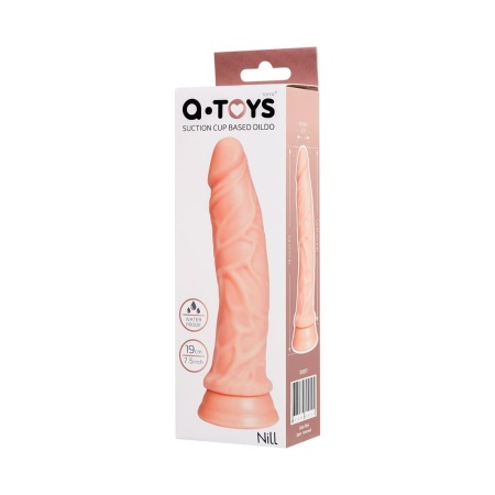 Realistyczne dildo A-TOYS Nill TPE z przyssawką i żebrowanym trzonem, 16,5 cm - 1