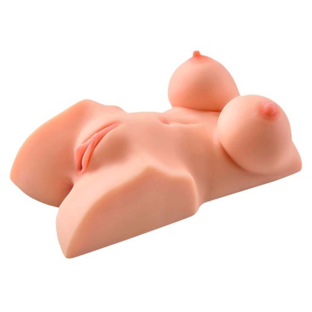 Masturbator torsowy PDX Plus Perfect DD's z biustem DD i tunelami pochwowym oraz analnym, 31,2 cm - 2