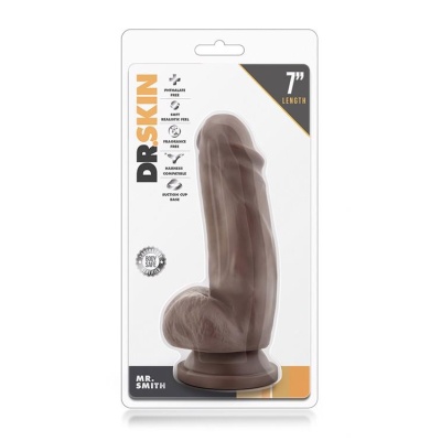 Dildo Dr. Skin Mr. Smith 7'' - realistyczna faktura żył, przyssawka, 17,8 cm - 1