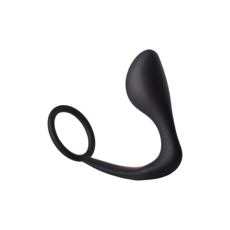 Korek analny z pierścieniem na penisa FantASStic, czarny, silikon, 12 cm x 3,4 cm - 4