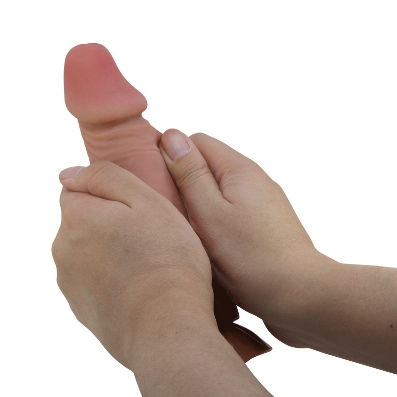 Dildo Sliding Skin z przesuwną skórą i przyssawką, 20,6 cm - 8
