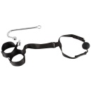 Zestaw Bondage z Hakiem Analnym 24 cm - Regulowany Pas 26-44 cm i Knebel Kulkowy 4,4 cm - 4