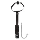 Zestaw Bondage z Hakiem Analnym 24 cm - Regulowany Pas 26-44 cm i Knebel Kulkowy 4,4 cm - 5