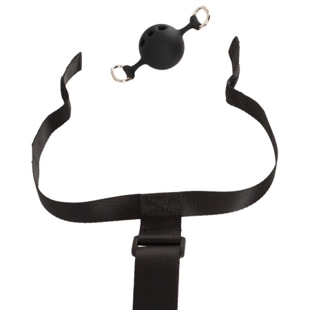 Zestaw Bondage z Hakiem Analnym 24 cm - Regulowany Pas 26-44 cm i Knebel Kulkowy 4,4 cm - 7