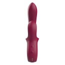 Wibrator duo Glam Duo z dużą główką 4,2 cm, dwoma silnikami i stymulatorem łechtaczki, długość 22,7 cm - 5