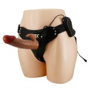 Strap-On Marion z regulowanymi nylonowymi paskami i wibracją - dildo 19 cm - 4
