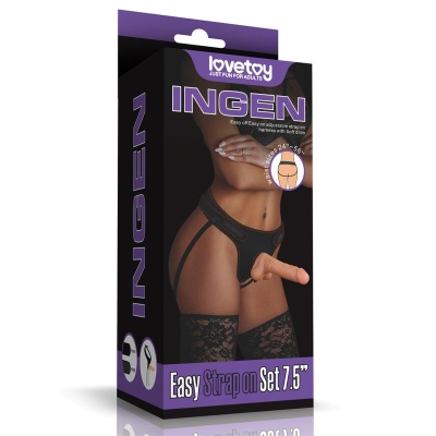 Zestaw Strap-On Easy Strapon 7,5 cala (19 cm) - czarny - 1