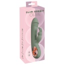 Wibrator króliczek Slim Rabbit Olive - podwójna stymulacja, 2 silniki, długość 21,4 cm - 1