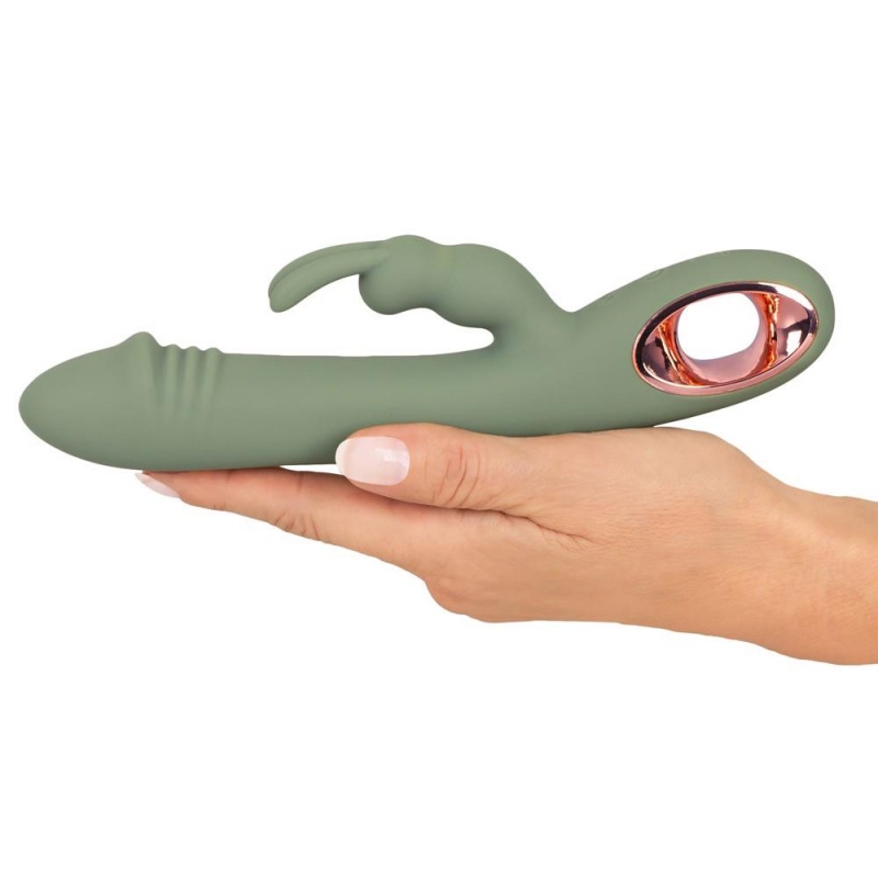 Wibrator króliczek Slim Rabbit Olive - podwójna stymulacja, 2 silniki, długość 21,4 cm - 7