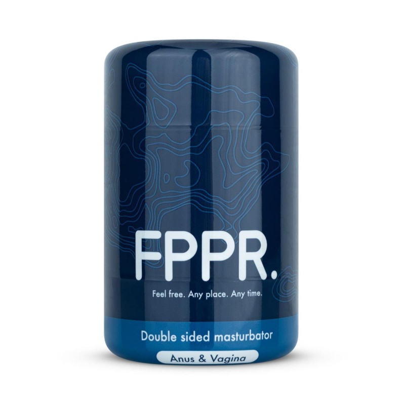 Masturbator dwustronny FPPR. Double-Sided - przezroczysty, żebrowany, kanał 11 cm - 2