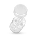 Masturbator dwustronny FPPR. Double-Sided - przezroczysty, żebrowany, kanał 11 cm - 5