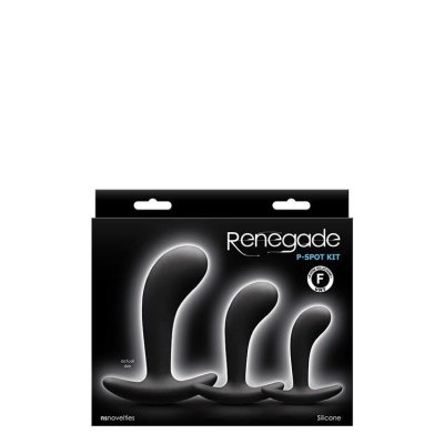 Korki analne stymulujące prostatę P-Spot Kit Black - zakrzywiony silikon, zestaw 3 rozmiarów 6,3-9,8 cm - 1