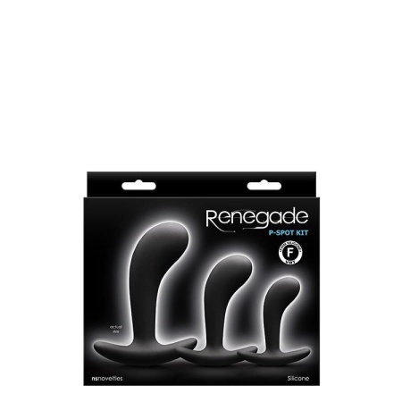 Korki analne stymulujące prostatę P-Spot Kit Black - zakrzywiony silikon, zestaw 3 rozmiarów 6,3-9,8 cm - 1