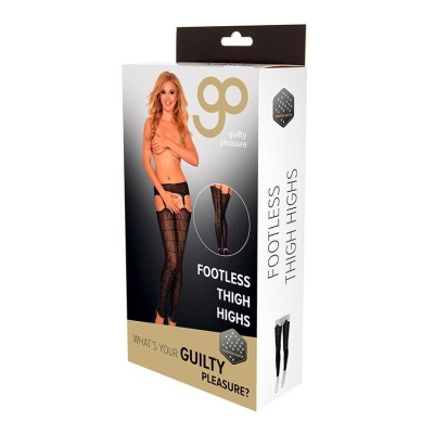 GP PRINTED DATEX FOOTLESS THIGH HIGHS - 1
