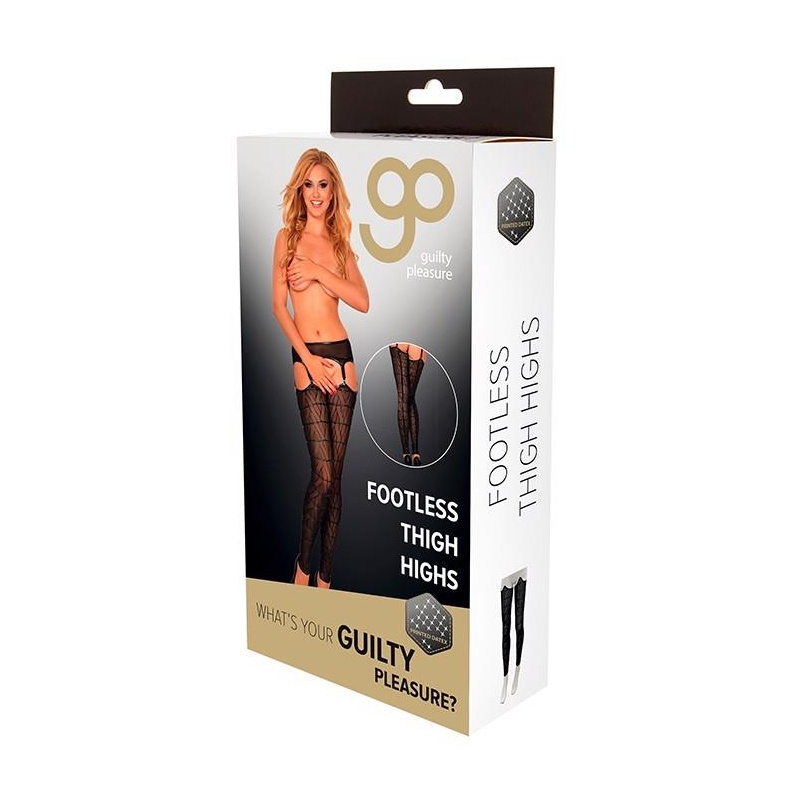 GP PRINTED DATEX FOOTLESS THIGH HIGHS - 1