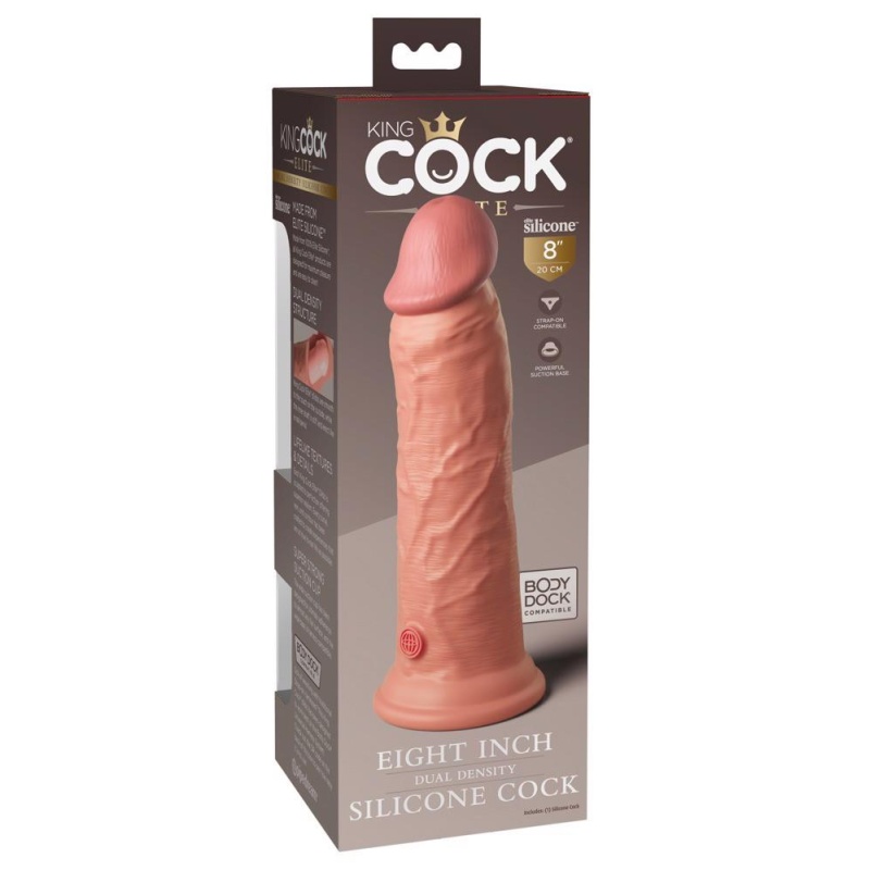 Dildo silikonowe KCE 8 Dual Density Cock Light z przyssawką 22 cm, średnica 5,4 cm - 6