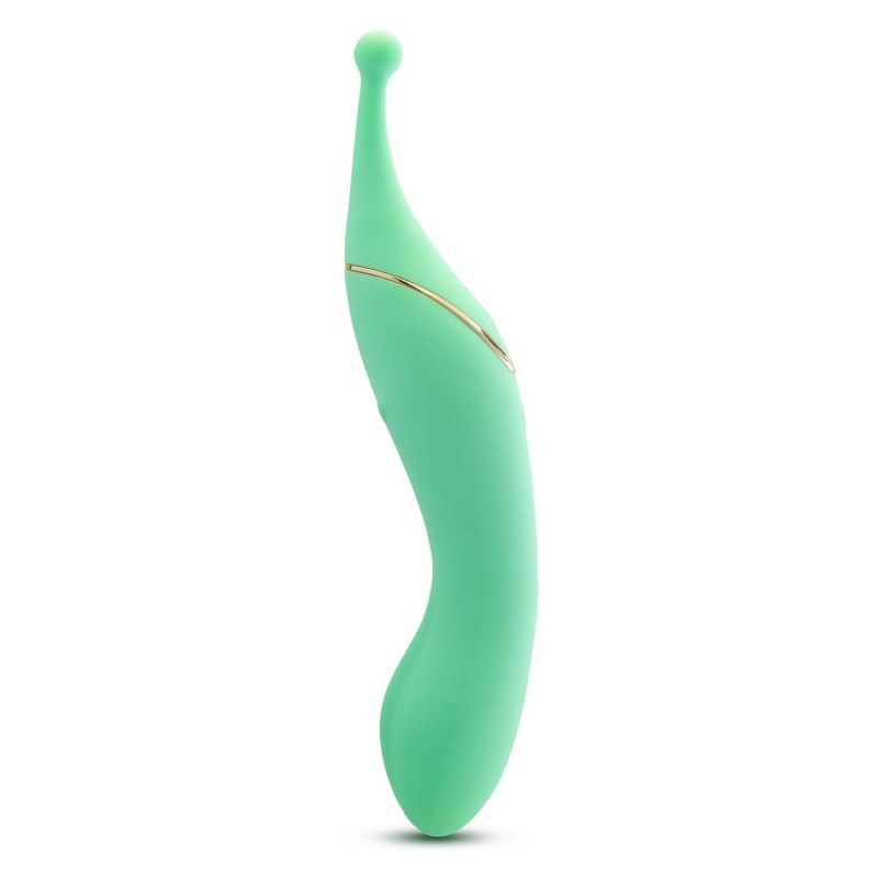 Wibrator dwukońcowy Stella Green z podwójnym silnikiem i wybrzuszeniem G-Stim, 22,8 cm - 3