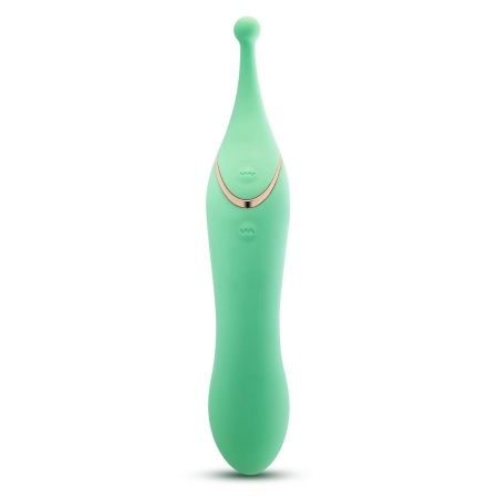 Wibrator dwukońcowy Stella Green z podwójnym silnikiem i wybrzuszeniem G-Stim, 22,8 cm - 4