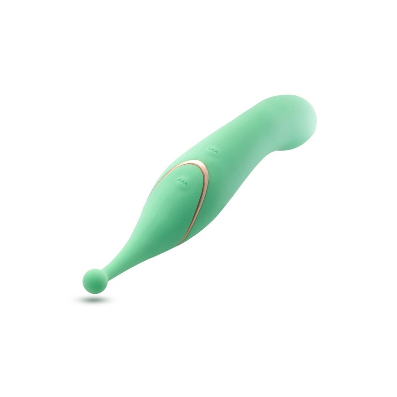 Wibrator dwukońcowy Stella Green z podwójnym silnikiem i wybrzuszeniem G-Stim, 22,8 cm - 5