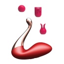 Stymulator Swan Massager czerwony z wymiennymi główkami - 1